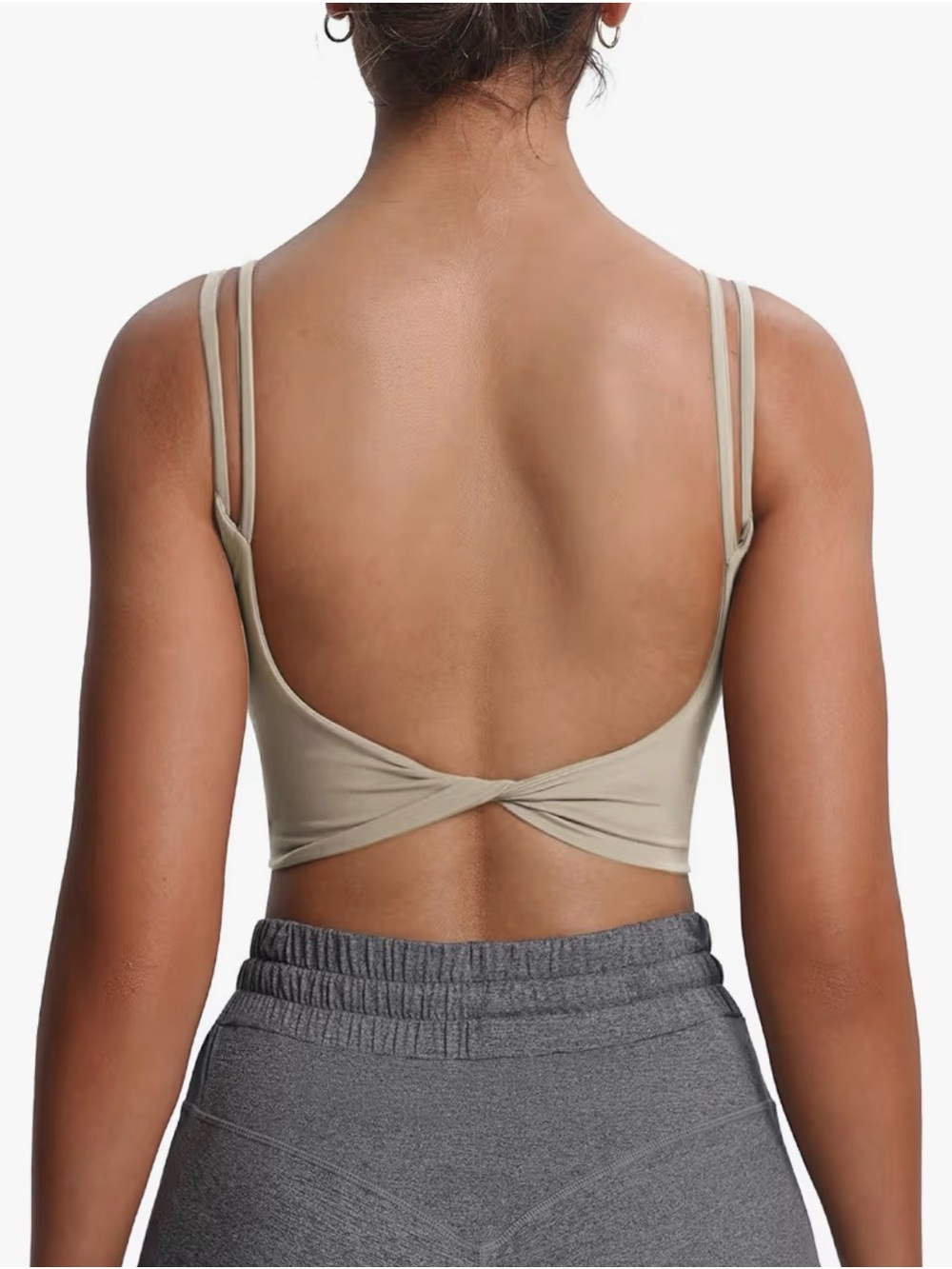 Double-Strap Twist-Back Sports Bra